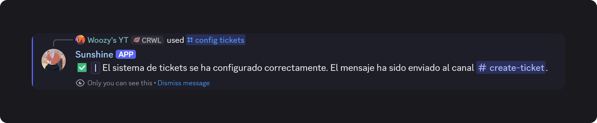 Configuración de tickets
